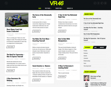 VR46 Free WordPress Theme